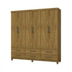 Guarda Roupa D22 6 Portas 6 Gavetas Com Pés Carioca Móveis Freijó