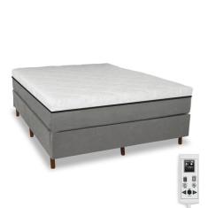 Cama Box e Colchão Magnético Massageador - Eco Master - Eco New, Cinza