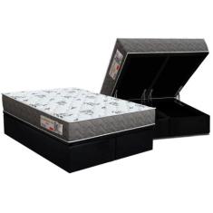 Conjunto Box Baú Queen: Colchão Espuma Orthoflex D33 ComfortPedic Blac