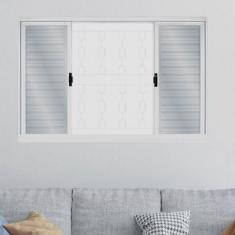 Janela de Aço Veneziana de Correr 120x200cm 6 Folhas com Grade Minas Sul mgm