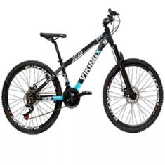 Bicicleta Vikingx Aro 26 Câmbios Importado 21V Aero Preto Azul