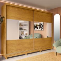 Guarda Roupa Casal 2 Portas De Correr Espelho Apolo Gelius Móveis Naturale /off White