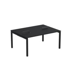Mesa Plataforma Dupla Com Pé De Aço Para Coworking 160x120 Pdc16-12-2p Preto