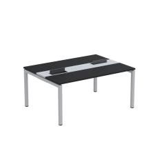 Mesa Plataforma Dupla Com Pé De Aço Para Coworking 160x120 Pdc16-12-2p Preto-cinza