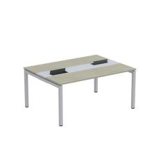 Mesa Plataforma Dupla Com Pé De Aço Para Coworking 160x120 Pdc16-12-2p Nogueira Casablanca-cinza