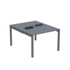 Mesa Plataforma Dupla Com Pé De Aço Para Coworking 120x140-2p Pdc12-14-2p Grafito
