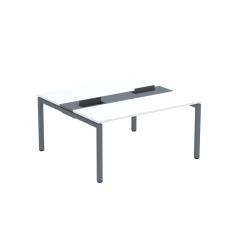 Mesa Plataforma Dupla Com Pé De Aço Para Coworking 150x140-2p Pdc15-14-2p Branco-grafito