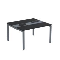 Mesa Plataforma Dupla Com Pé De Aço Para Coworking 130x120 Pdc13-12-2p Preto-grafito