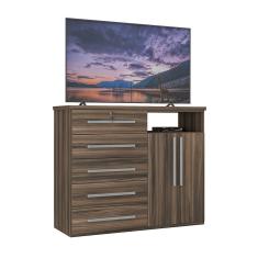 Cômoda Grande 5 Gavetas 2 Portas E Fechadura 1201 Ilan San Remo