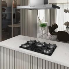 Cooktop Safe Ferro Fundido 5 Bocas Tripla Chama Glp Nardelli Preto Bivolt