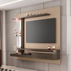 Painel para Tv 55 Polegadas Led Prateleira de Vidro Denver Cinza/Carvalho