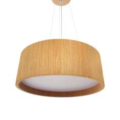 Lustre Pendente Madeira Redondo 25cm - Adrilustres, Freijó