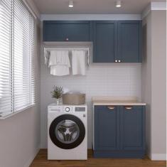 Lavanderia Modulada 3 Peças 2 Armários Aéreos 3 Portas 1 Balcão Arizon