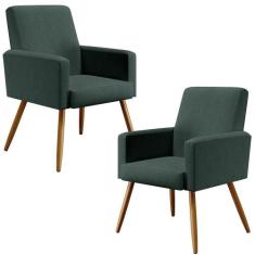 Kit 02 Poltronas Decorativas Para Sala Estar Maria W01 Pés Palito Linh