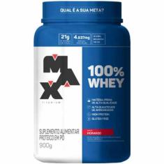 100% Whey Protein Morango 900g Max Titanium 