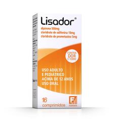 Lisador Dipirona 500mg + Adifenina 10mg + Prometazina 5mg 16 comprimidos 16