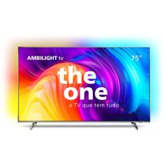 Smart TV 75" 4K 120 Hz Philips THE ONE, Google TV, Ambilight, P5, DTS Play-Fi, Freesync, Dolby Vision Atmos, 50W RMS 2.1-75PUG8807/78