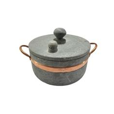 Panela de Pressão Pedra Sabão Alça de Cobre com Pino 3,6 L