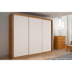 Guarda Roupas 3 Portas De Correr E 6 Gavetas Paradizzo Gold Freijó Cumaru-branco - Novo Horizonte