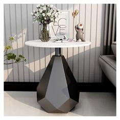 Mesa lateral moderna redonda pequena mesa de cabeceira, mesa de cabeceira e mesa de cabeceira, para sala de estar e quarto, mesa de reunião de café para escritório, sala de estar, mesa de centro de 49 cm