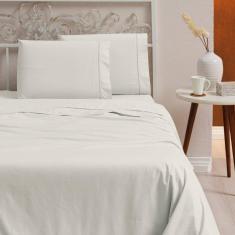 Jogo Lençol Casal 4 Peças 100% Algodão 400 Fios Palha