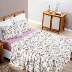 Jogo de Lençol King Quality Malha 100% Algodão Estampado 4 Peças - Butterfly