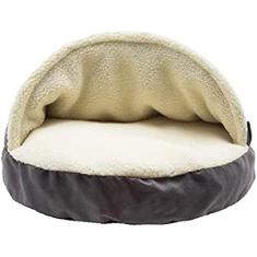 Cama para cães de estimação totalmente removível e lavável caverna fosca cama para gatos quente e respirável canil à prova d'água para gatos e cães pequenos e médios marrom cinza escuro, cin