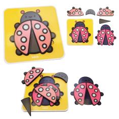 Quebra Cabeça Infantil De Madeira E Encaixe Animais Joaninha