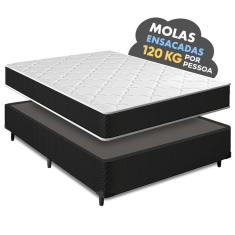 Cama Box Casal + Colchão Molas Ensacadas Pergola Europillow 138x188x63cm
