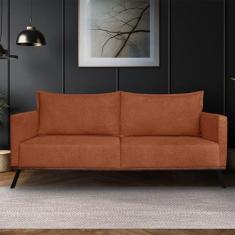 Sofá Living 2 Lugares com Pés de Ferro Almofadas Soltas 160cm Saiph Bo