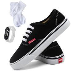 Kit Tênis Casual Feminino + Relógio Digital + Meia Dia a Dia - Polo Bl