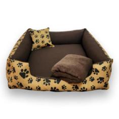 Cama de cachorro ou gato caminha lavavel para pet médios até 12kg + co