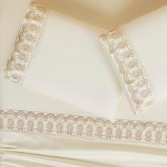 Conjunto Lencol Queen Size Pérola Algodao 400 Fios Super - De Luca Enx