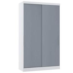 Guarda Roupa Modulado 134,50cm 2 Portas De Correr Alpes Luciane Móveis Branco Pf Com Grey Sky Pf