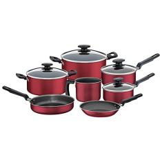 Jogo De Panelas De Alumínio Com Revestimiento Interno De Antiaderente 7 Peças Tramontina Vermelha