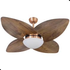 Ventilador de Teto Dormamu Cobre 4 Pás Rádica Imbuia 127V com Controle