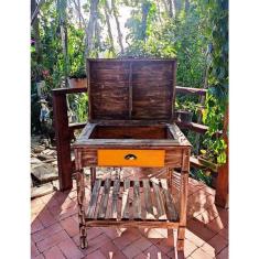 Balcão para Cooktop com Gaveta Falsa de Madeira Maciça Jd