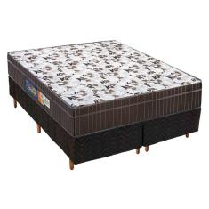Cama Box Queen: Colchão Espuma Polar D28/Ep Orthoface + Base Crc Rústico Black(158X198)