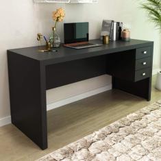 Mesa Escrivaninha Engrossurada 155m com 3 Gavetas ME4113 Tecnomóbili, 