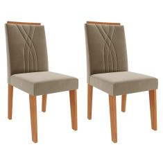 Conjunto 2 Cadeiras Nicole - Cimol Móveis Cinamomo/Suede Joli