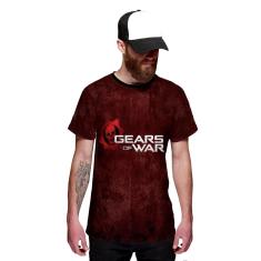 Camiseta Gears of  War Blood Caveira Vermelha-Masculino
