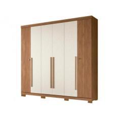 Guarda Roupa Casal Buriti Ripado 6 Portas com Pés - Santos Andirá, Jat