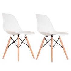 Conjunto com 2 Cadeiras Charles Eames I Branco