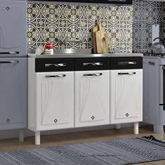 Balcão de Cozinha Aço Triplo Star New Telasul Preto