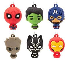 Hallmark Marvel Super Heroes Miniatura de Enfeites de Natal, Conjunto de 6 (0002HCM9228)