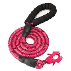 GEIT Coleira para cães de 1,9 m, coleira de corda para cães resistente, coleira refletiva de nylon para animais de estimação com clipe de sapo tático de liberação rápida/trava de alumínio para cães pequenos, médios e grandes