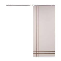 Porta De Correr Branco Prime Frisada Kit Alumínio F06 - 210x80