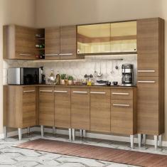 Cozinha Completa de Canto Madesa Emilly Wave Rustic