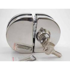 Fechadura Inox Pressao Porta Vidro Vidro Blindex Redonda