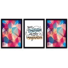 Conjunto Quadros Decorativos 3 pçs MDF 30x40 Forma Frases 2 - Arte na 